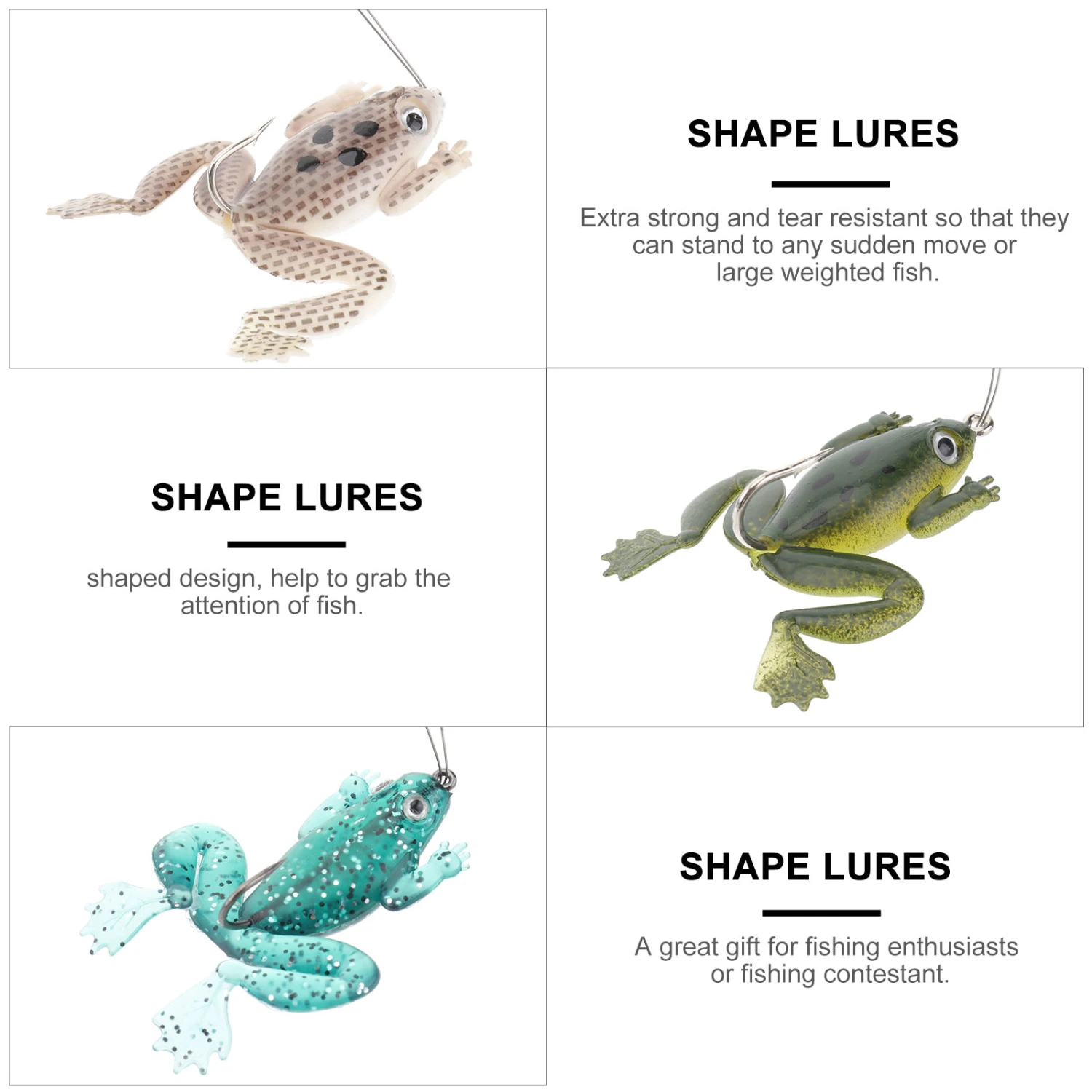 6PCS 6CM 5G Fishing Lures with Hook Lifelike Fishing Baits Simulated Shaped Fishing Lures Outdoor Sports Fishing Gear PVC Plastic Fishing Supplies Snakehead Killer for Outdoor Fishing Use Three Color Style