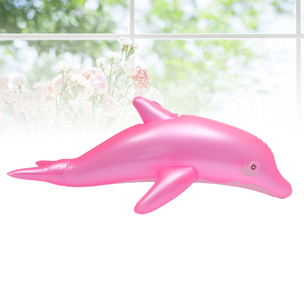 Inflatable Dolphin Blow Up Bath Time Toy Swimming Pool Beach Toy Party Favor Gift(Pink)