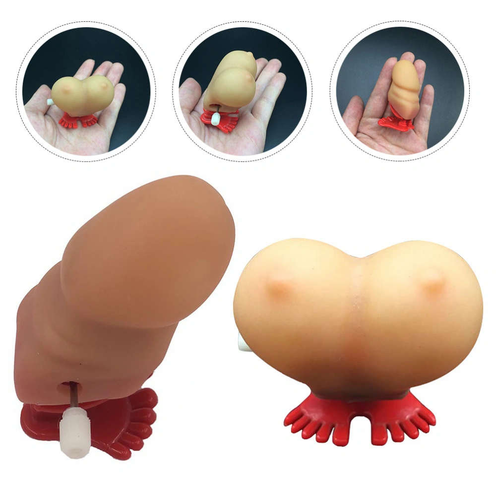 2Pcs Jumping Wind-up Toy Simulated Sex Organ Toy Bachelor Party Spoof Prop