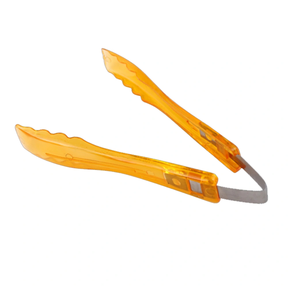 1pc Food Clips Bread Grill Holder Kitchen Tongs Long Easy Grip Toaster Serving Tongs for Cooking Toast Bread (Yellow)