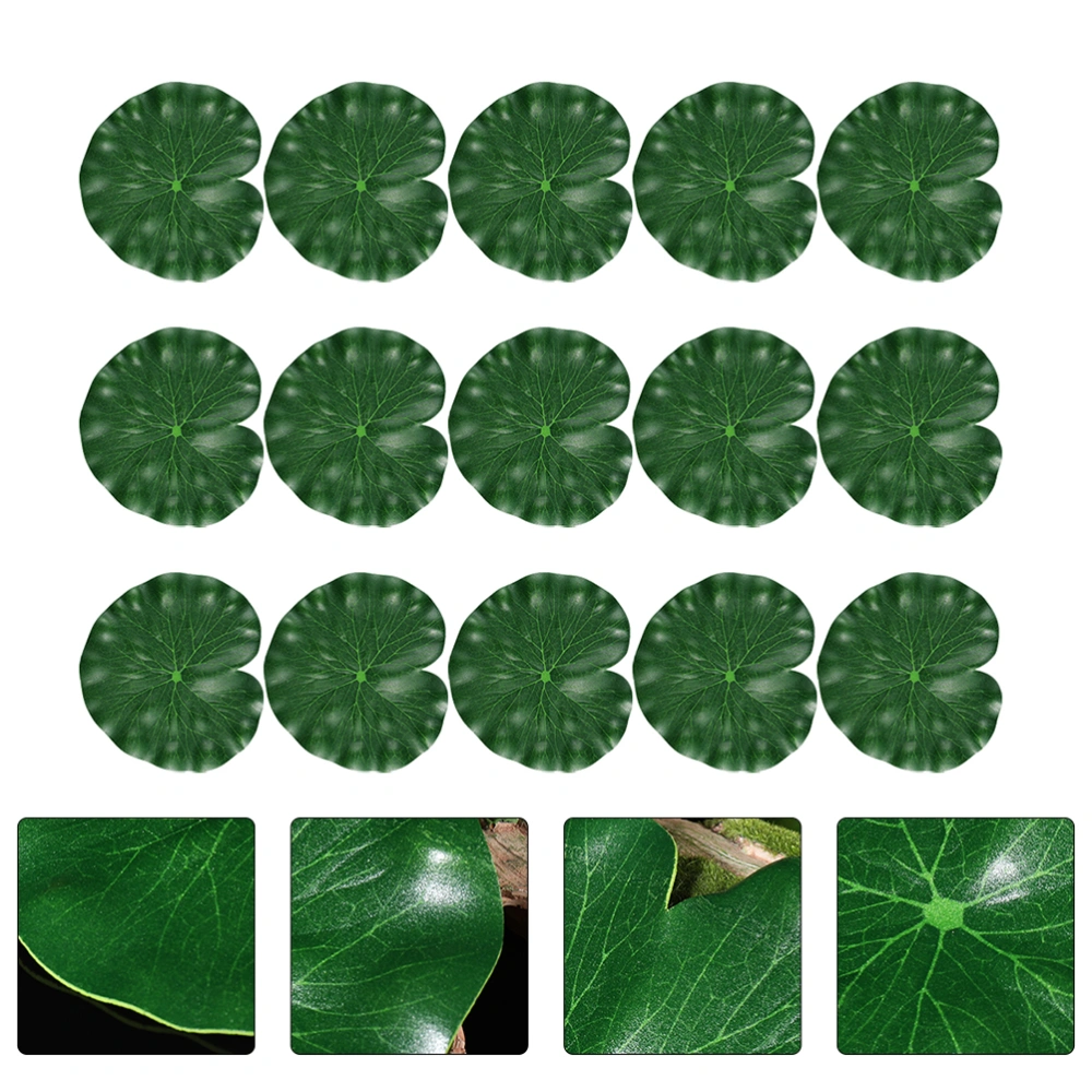 15pcs Artificial Lotus Leaves Lifelike Simulation Lotus Leaves for Decoration