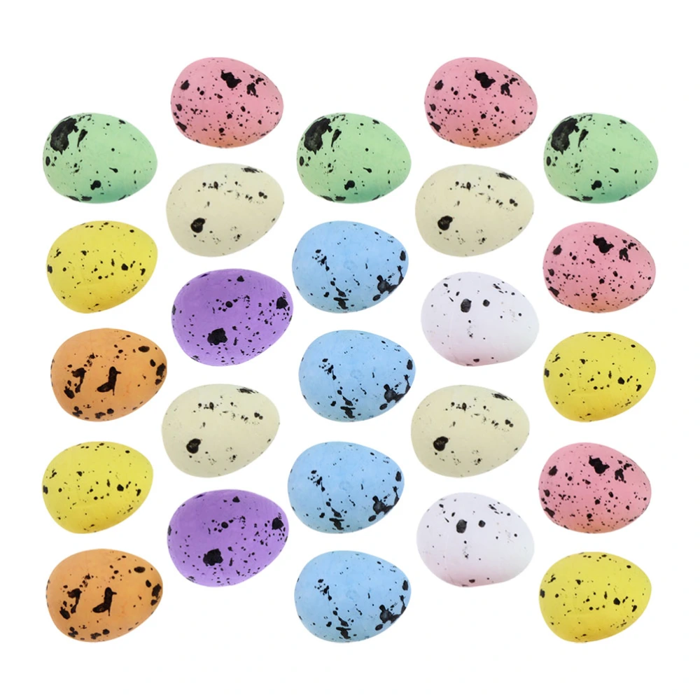 150PCS Easter Foams Bird Egg Decors Colorful Easter Simulation Quail Egg Decors