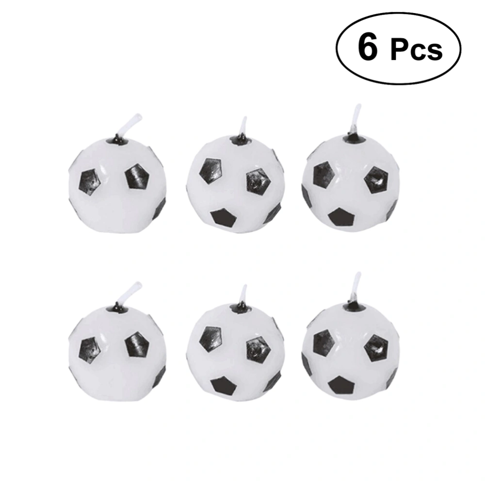 6Pcs Football Candle Black Novelty Candle for Home Decor and Wedding Party Decoration