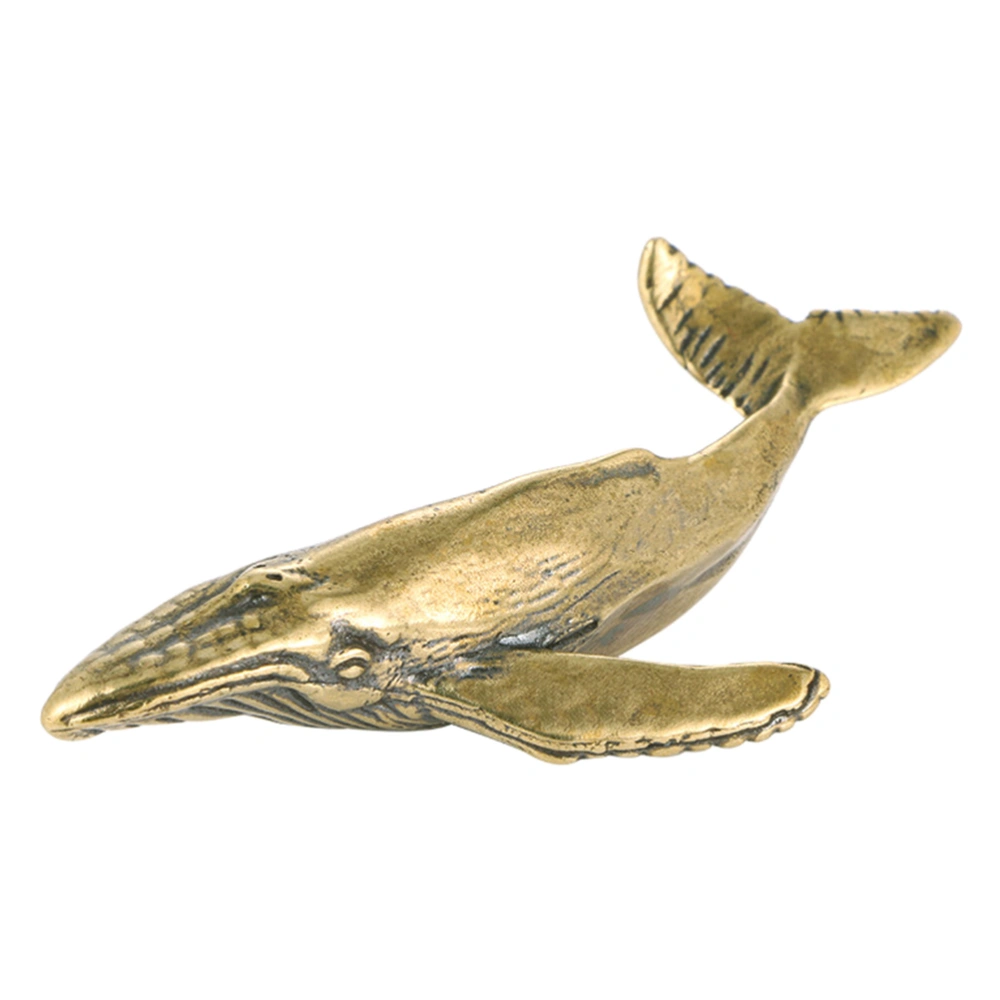 Copper Whale Adornment Vintage Whale Shaped Figurine Desktop Whale Decor