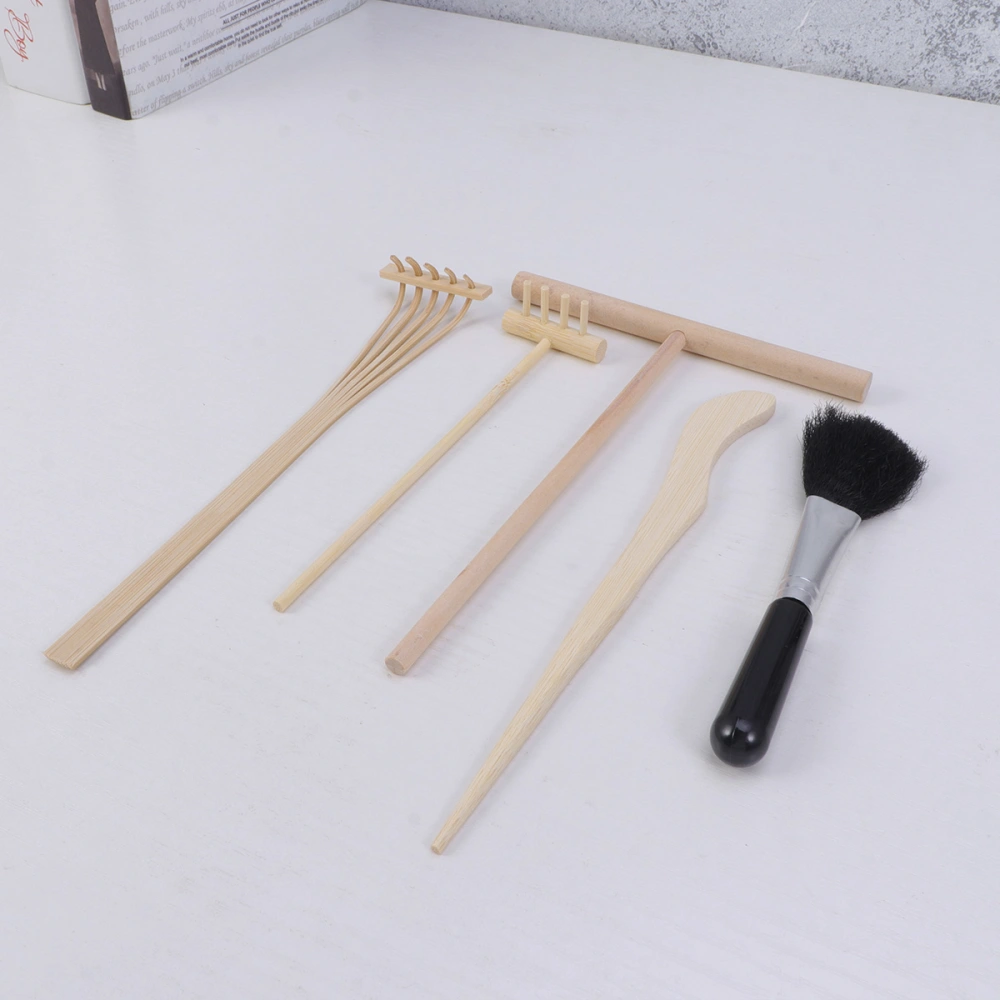 5Pc Japanese Rake Set Mini Garden Rakes Meditation Sand Microlandschaft Garden Tool