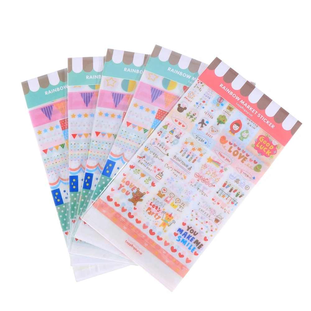 2pcs Korean PVC Diary Sticker Transparent Rainbow Sticker Office School Stationery Exquisite Student Supplies