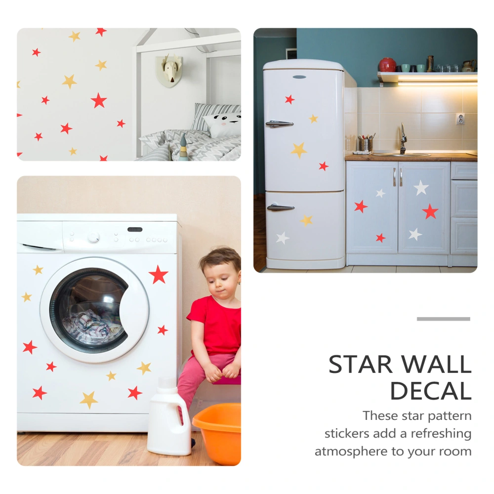 3 Sheets Five-pointed Star Wall Stickers Wall Art Decor Home Decorative Stickers