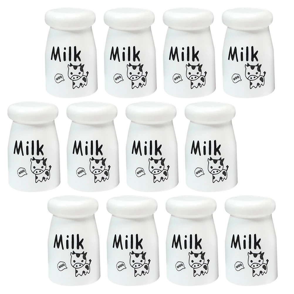 20Pcs Cartoon Milk Bottle Pendant DIY Making Supply Phone Case Ornaments (White)