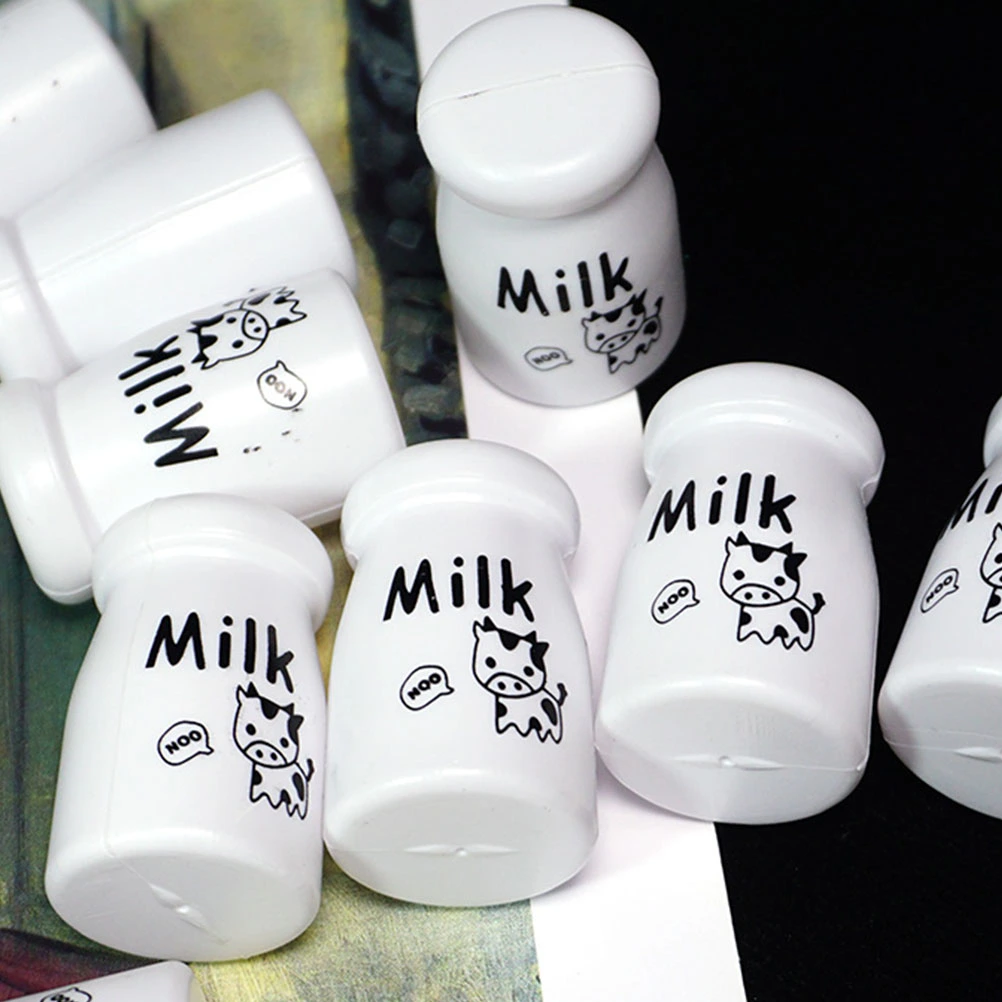 20Pcs Cartoon Milk Bottle Pendant DIY Making Supply Phone Case Ornaments (White)