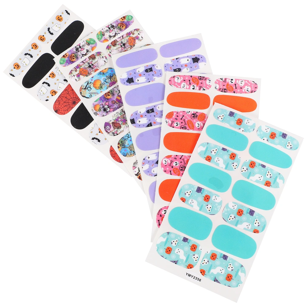 5 Sheets Halloween Theme Nail Sticker Self Adhesive Nail Stickers for Women