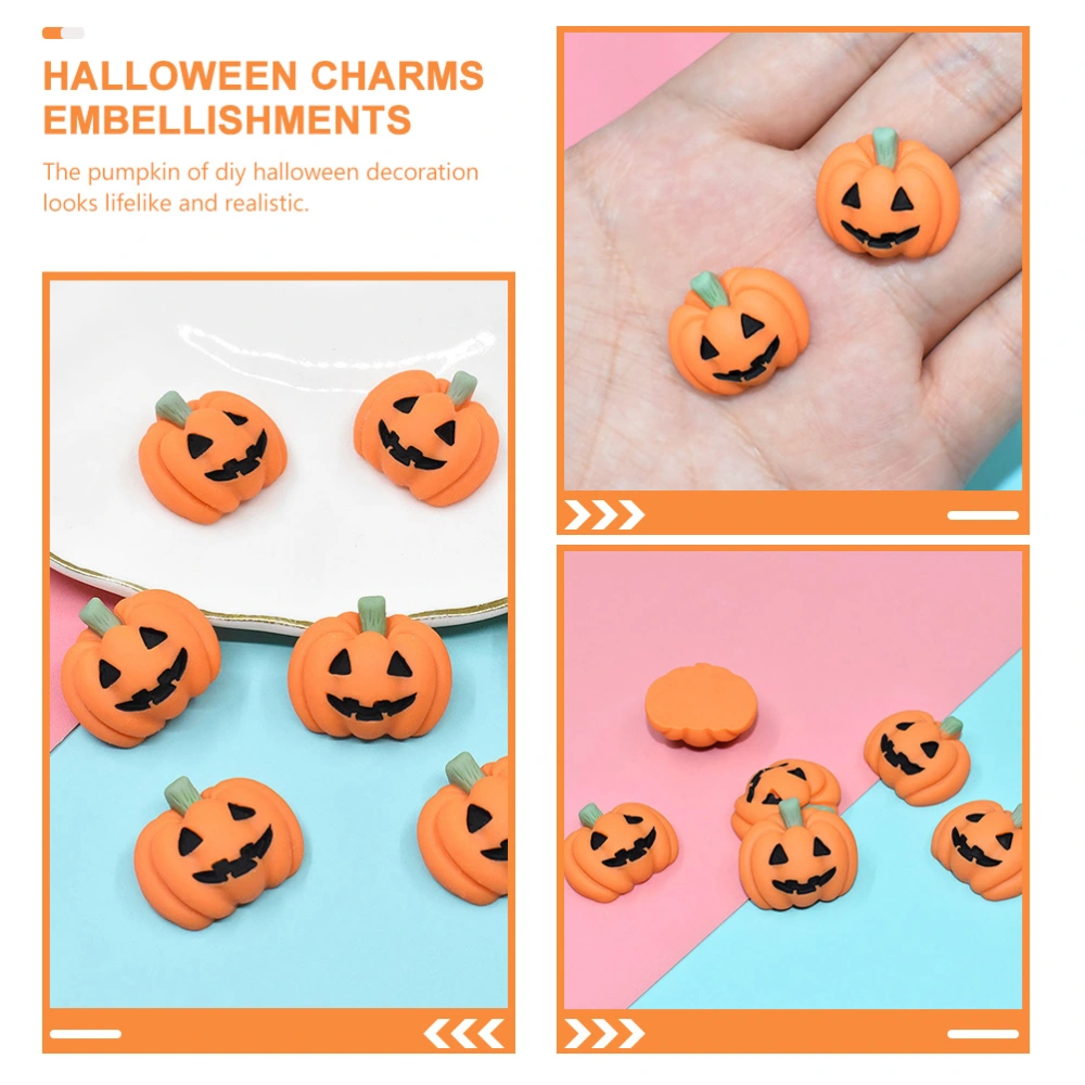 20Pcs Halloween Resin Flatback DIY Pumpkin Embellishment Scrapbook Ornaments