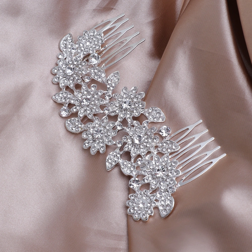 Bridal Wedding Flower Rhinestone Hair Comb Hair Accessories