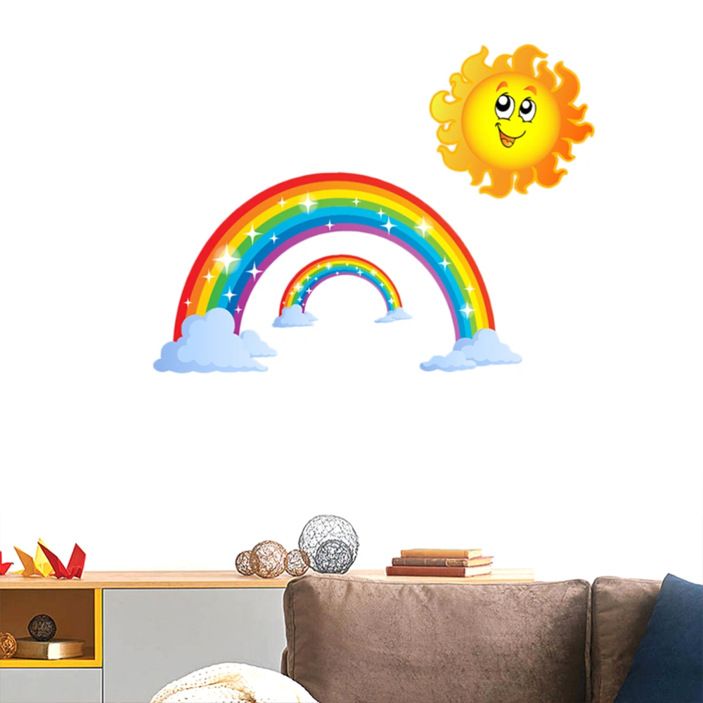 Cartoon Patterns Wallpapers Rainbow Sun Wall Stickers Home Decorations Wallstickers Free Splicing Wall Decors for Kids Room Kindergarten