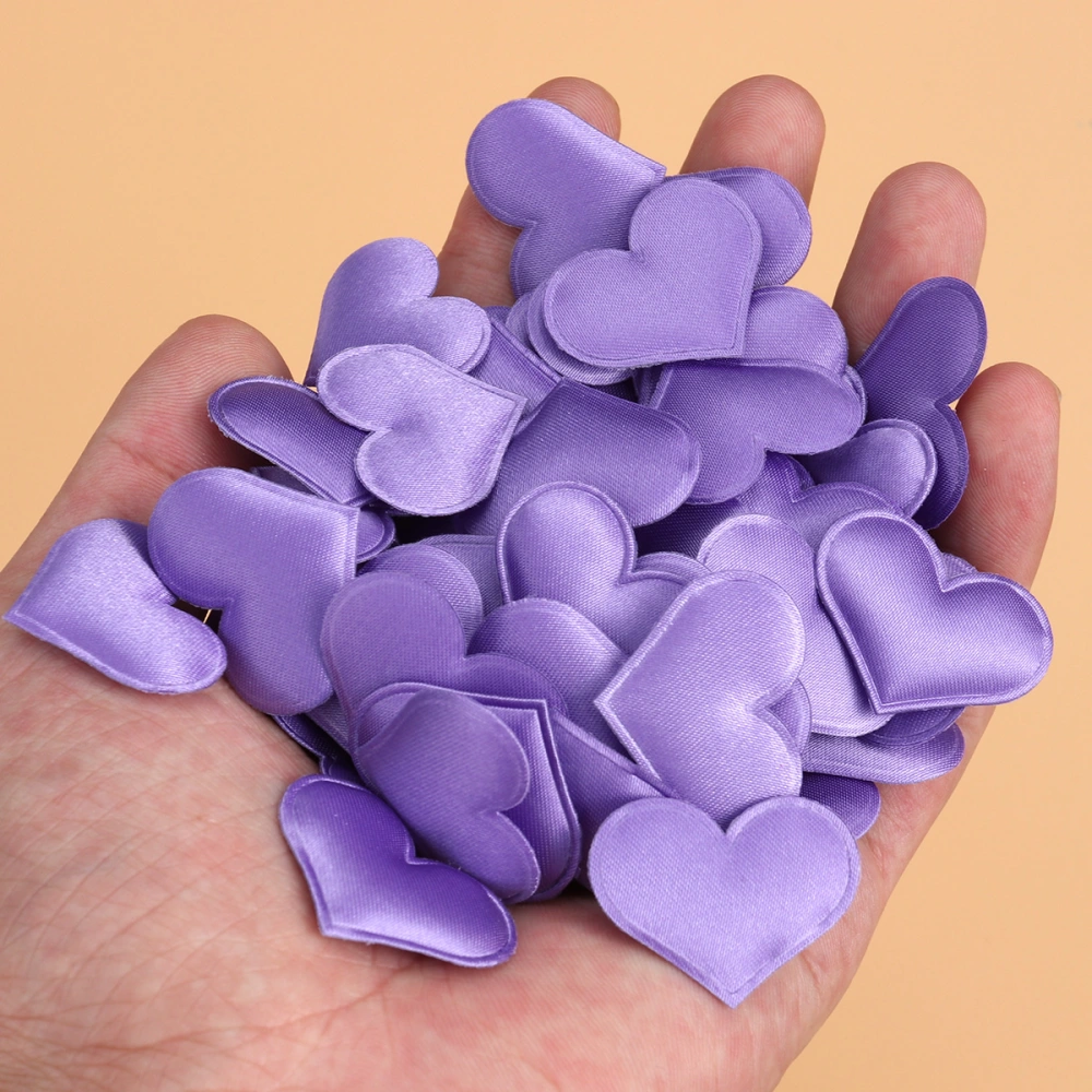 100 pcs Artificial Petals Love Heart Fake Sponge Heart Party Supplies Wedding Engagement Table Confetti Decoration (Purple)