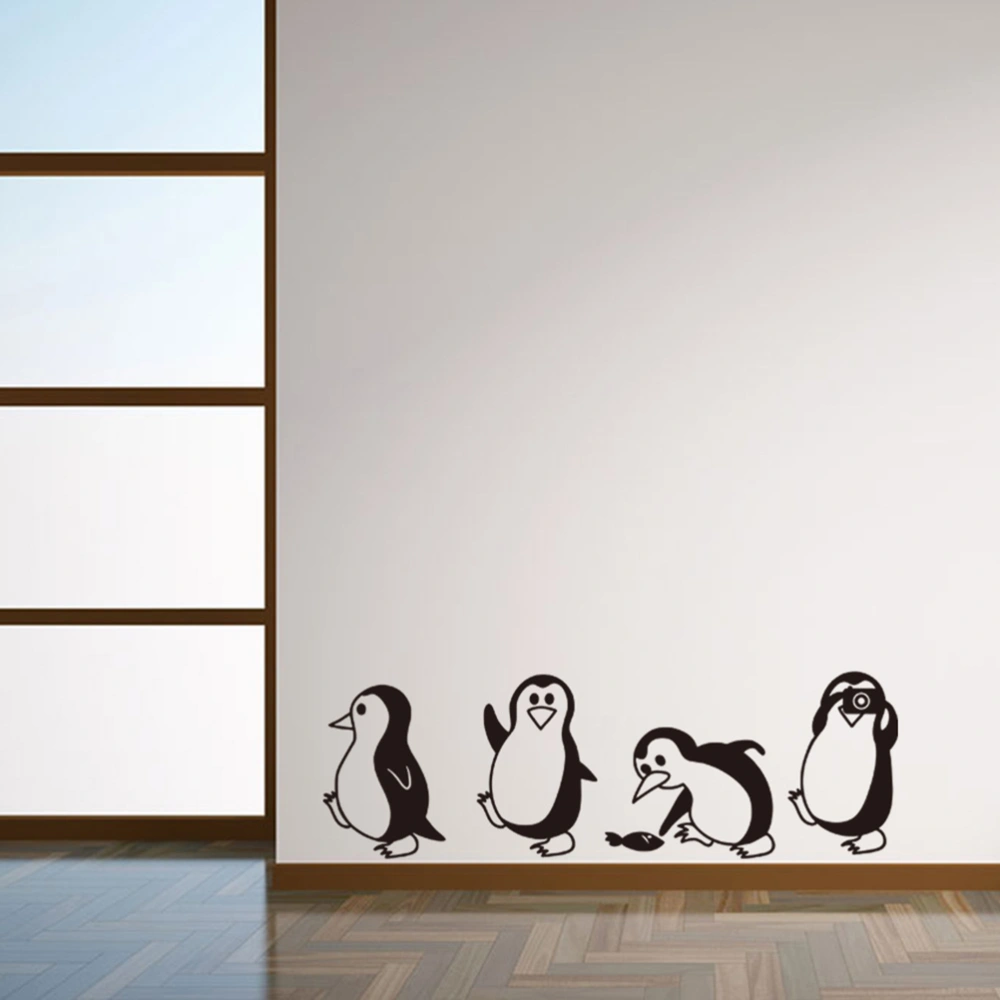 57X18.5CM Creative Fridge Door Sticker Removable Little Penguin Wall Sticker Free Combination Wall Decal for Kitchen Dining Hall (Picture 1)