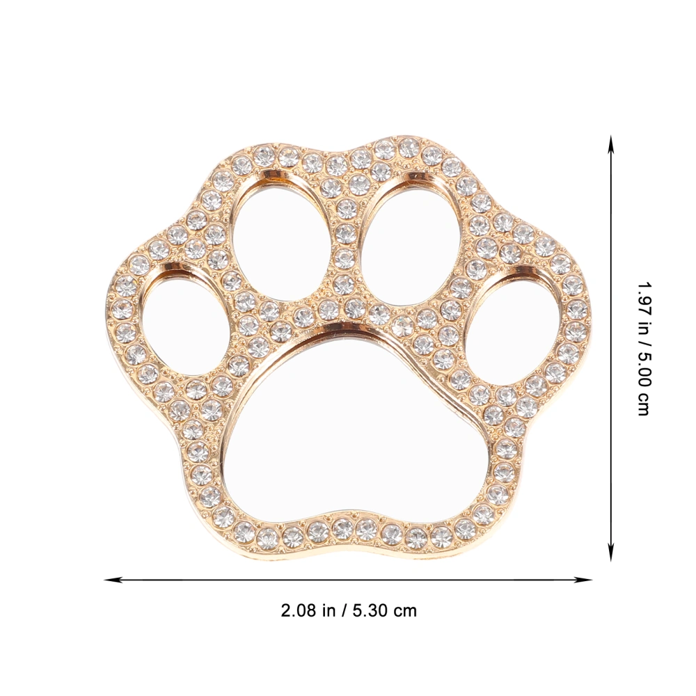 2Pcs DIY Phone Case Decor Rhinestone Cat Paw Ornament Miniature Makeup Mirror