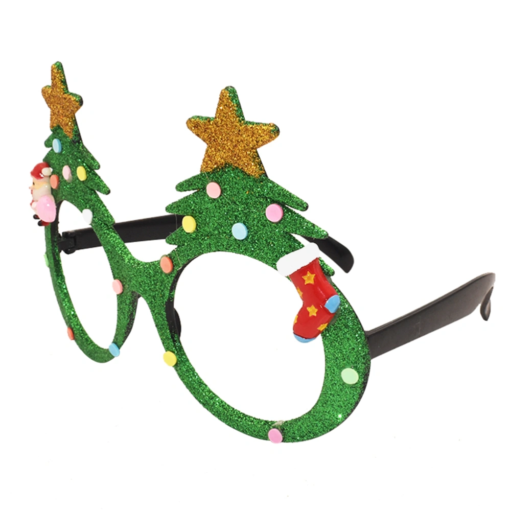 Christmas Funny Dance Party Makeup Glasses Christmas Tree Eyeglasses for Masquerade Party (Green)