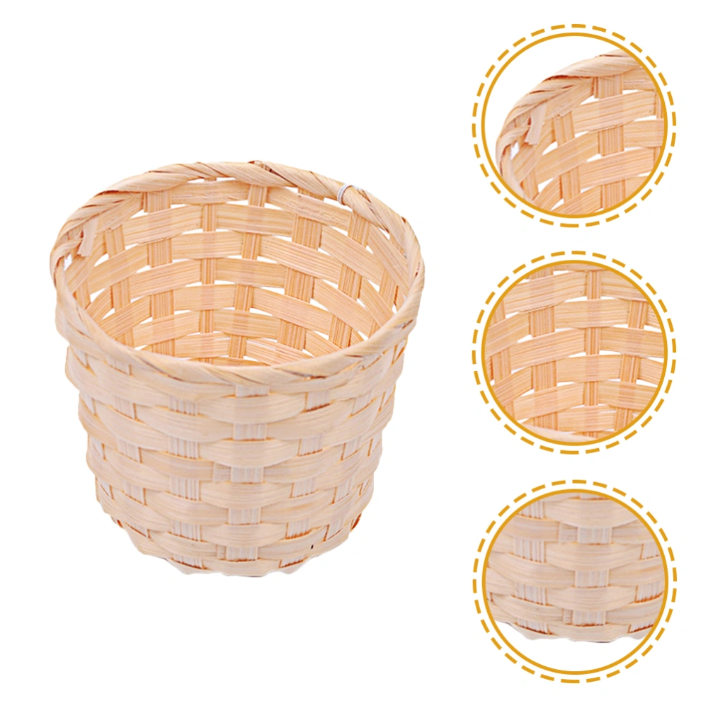 4pcs Small Woven Baskets Portable Desktop Baskets Decorative Flower Arrangements Basket