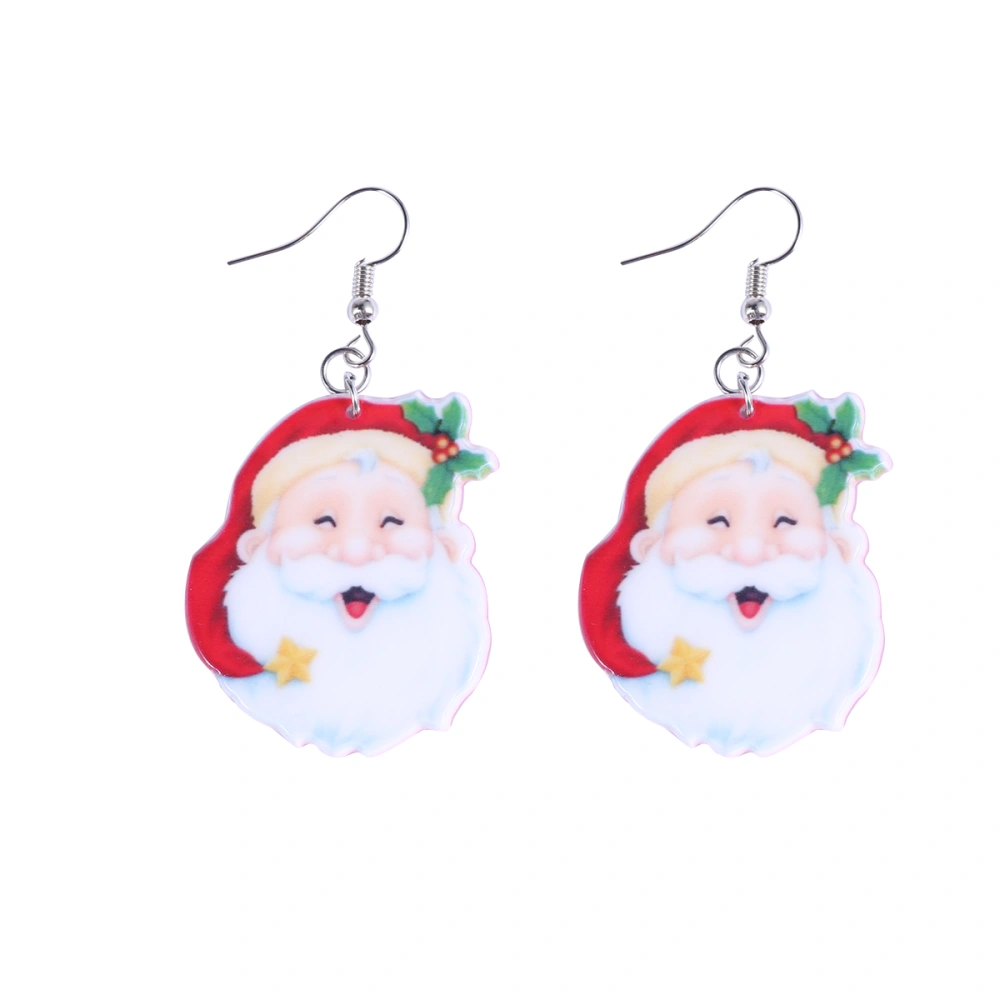 1 Pair Christmas Santa Claus Bell Earrings Xmas Decorative Earrings Party Supplies Favors for Women Girls (Santa Claus 2)