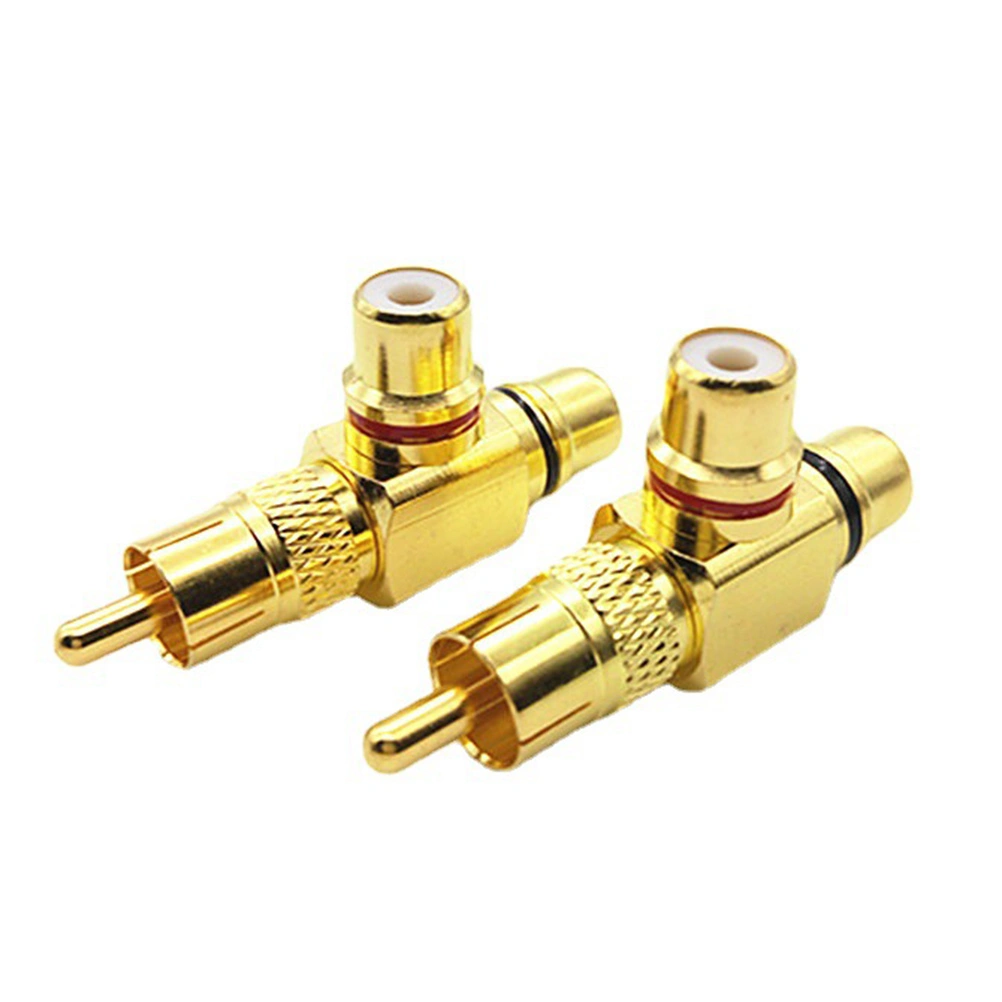 2PCS RCA Splitter Adapter RCA to AV Audio Video Splitter Gold Plated Connector