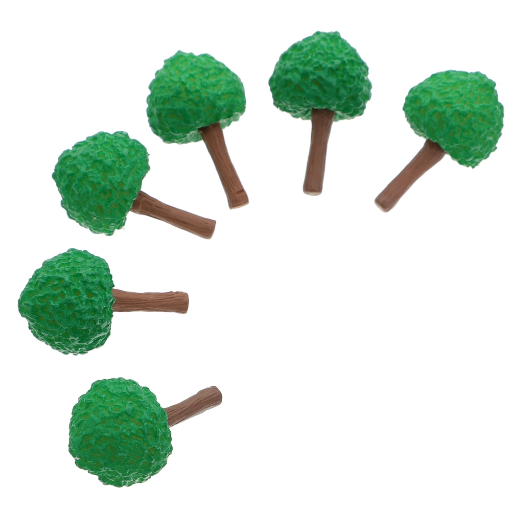 6Pcs Artificial Tree Ornaments Miniature Bonsai Decors Microlandscape Decors