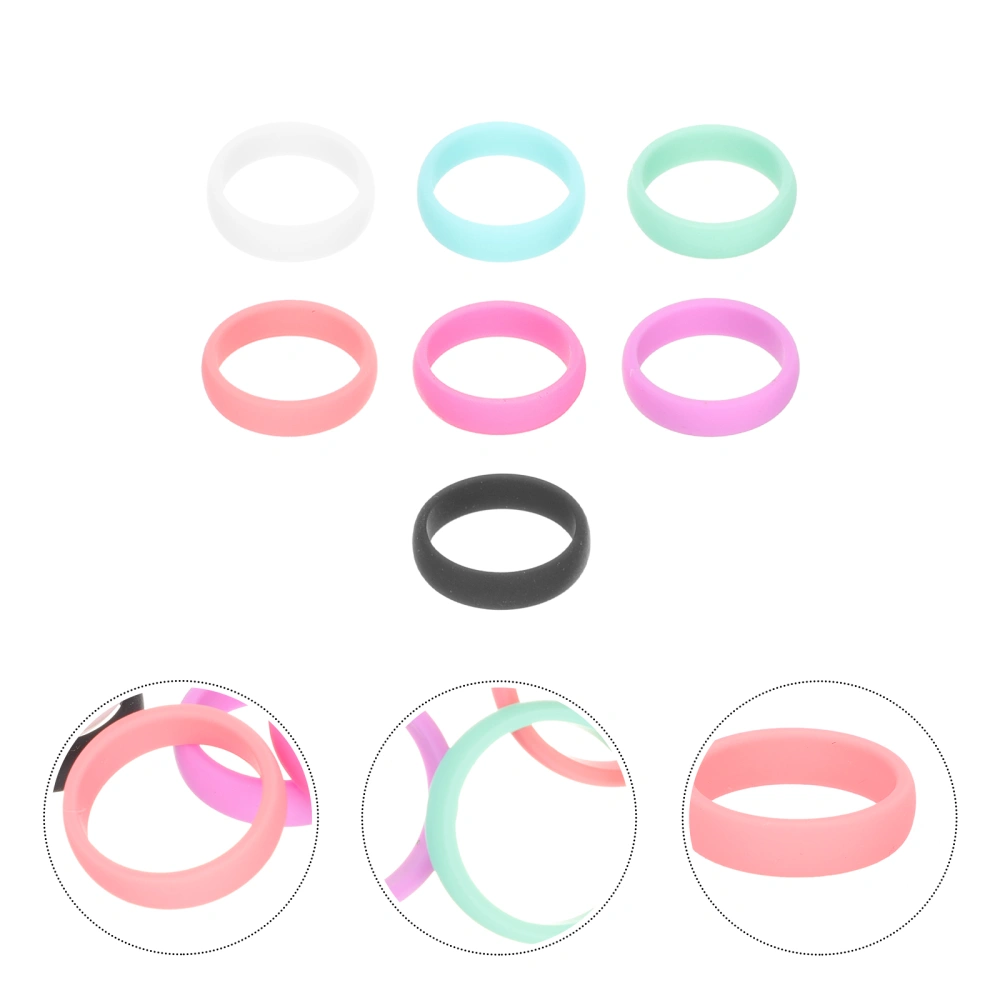 7Pcs Women Silicone Rings Flexible Silicone Rings Ornaments Novelty Wedding Ring Decors