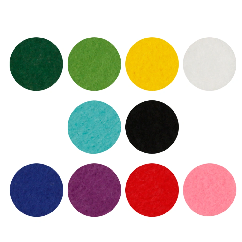 10pcs Round Circular Cotton Pieces Bracelet Pendant Essential Oil Cotton Pieces for Jewelry (Pink, Red, Lake Green, Deep Blue, Grass Green, Light Purple, Black, White, Yellow, Dark Green)