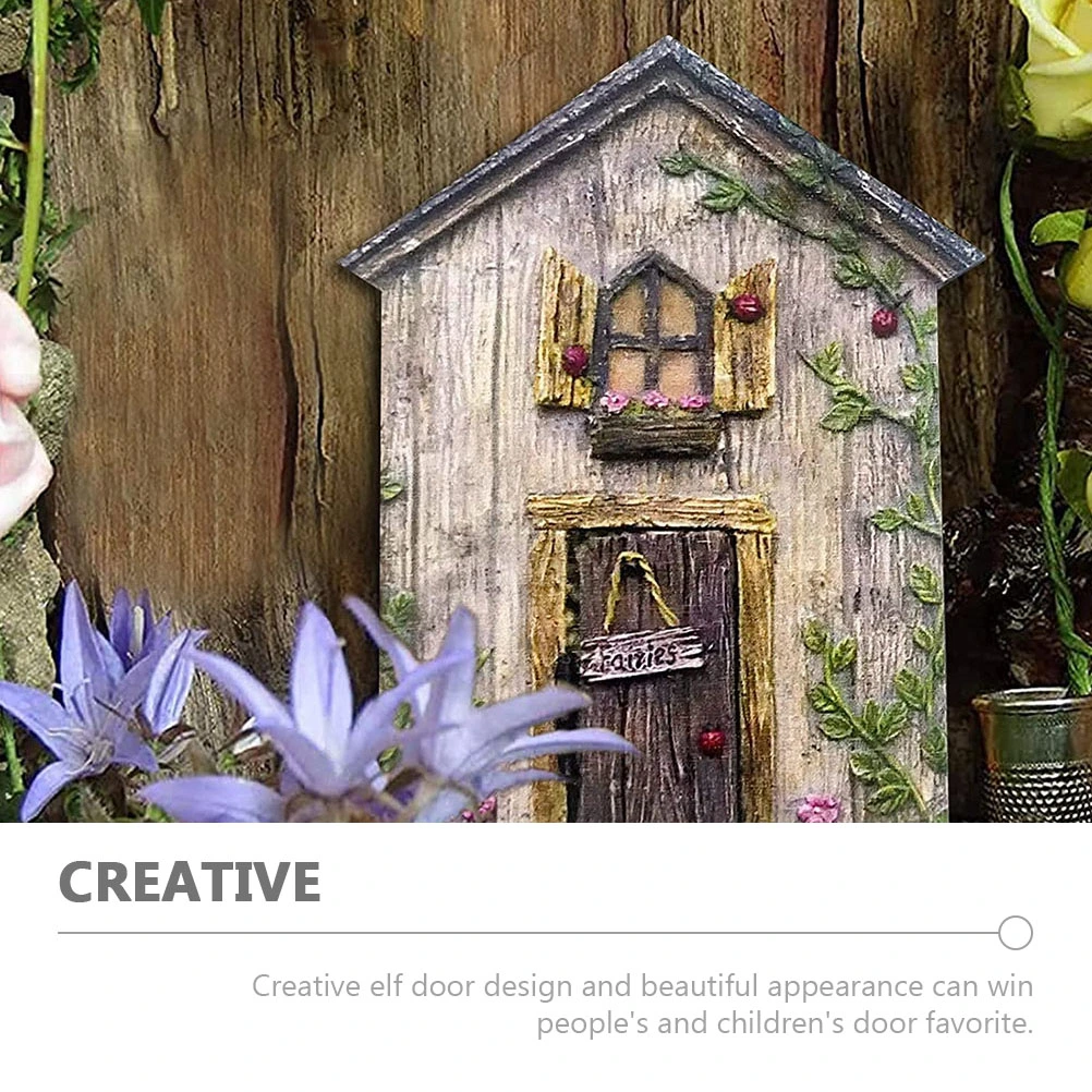 6Pcs  Fairy Doors Wooden Fairy Doors Outdoor Yard Decors Miniature Crafts Decors