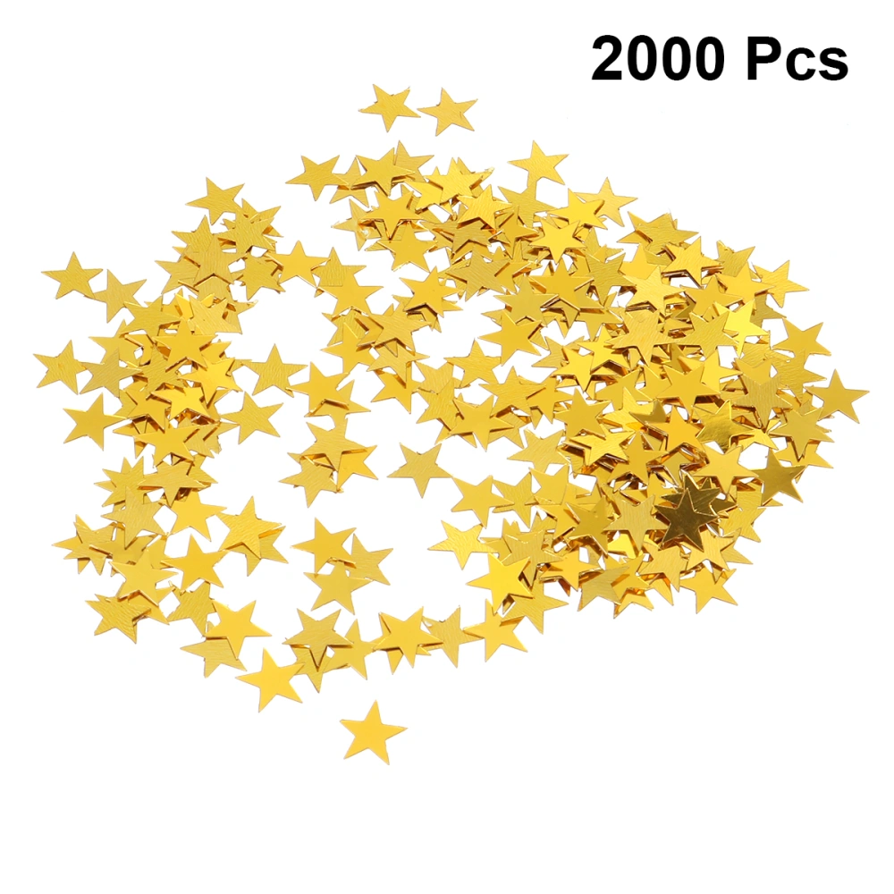 2000pcs 10mm Pentagram Shape Confetti Small Mini Beautiful Color Decorative for Party Birthday (Golden)