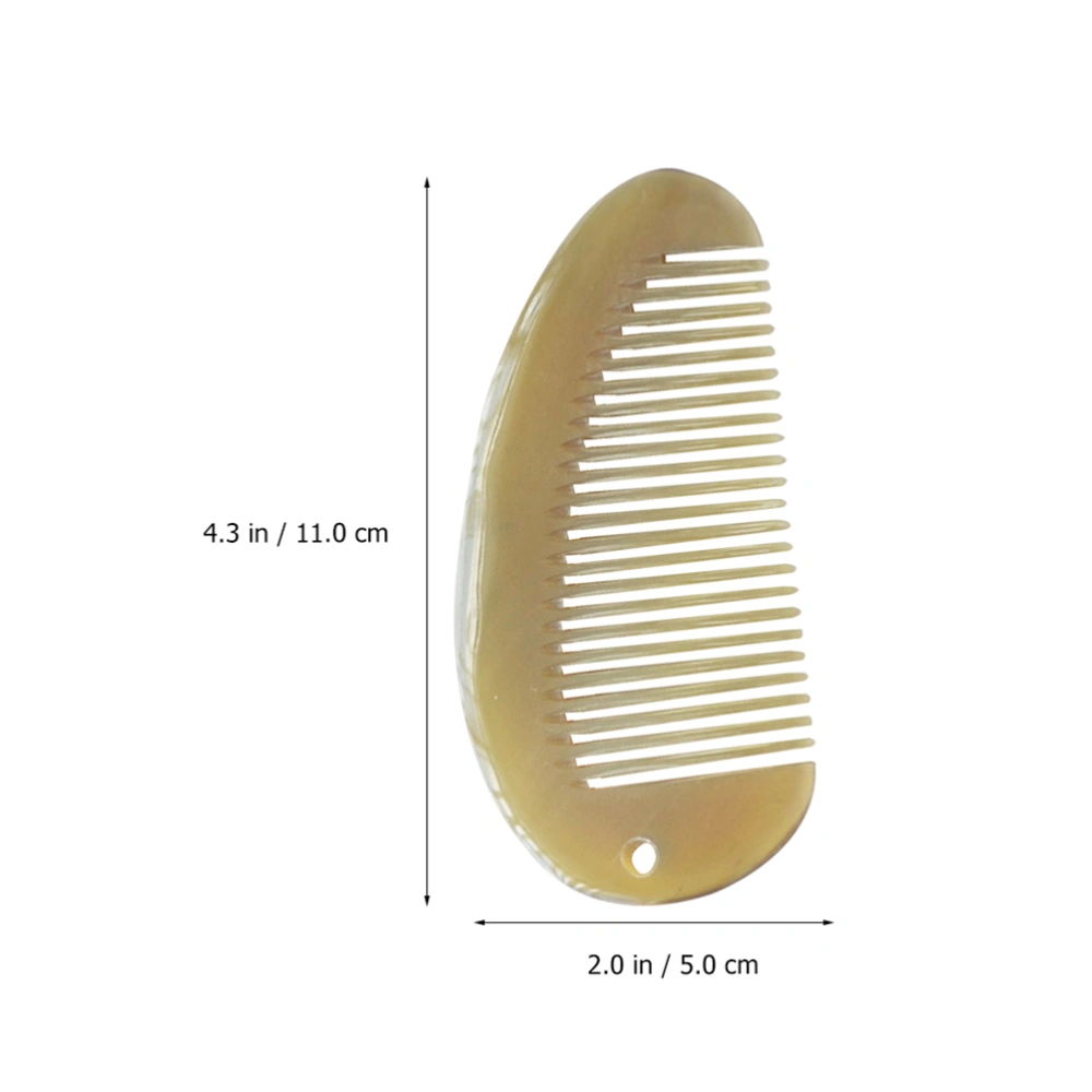 2pcs Natural Yak Horn Combs Hair Straighter Comb Portable Anti-Static Combs