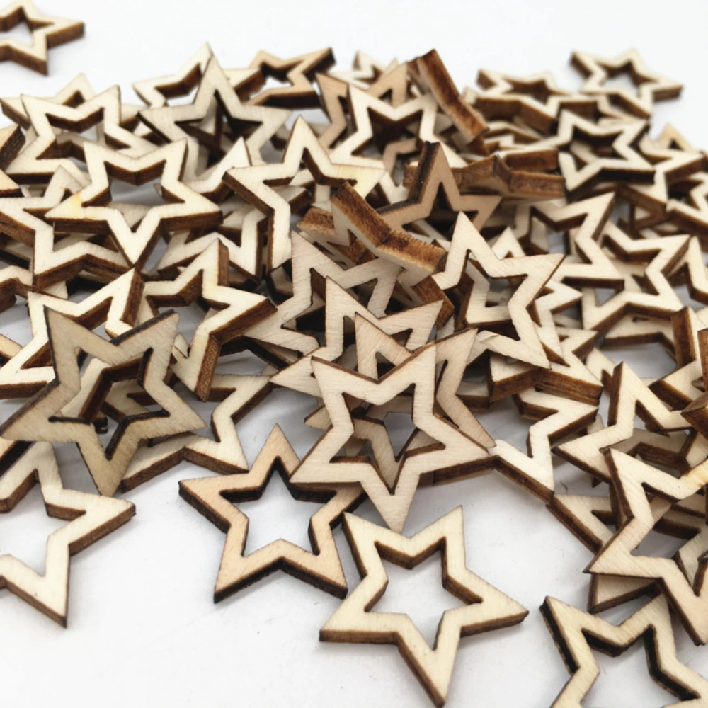 200pcs Star Wood Pieces DIY Kid Educational Graffiti Toys Hollw Wood Pieces for Boy Girl