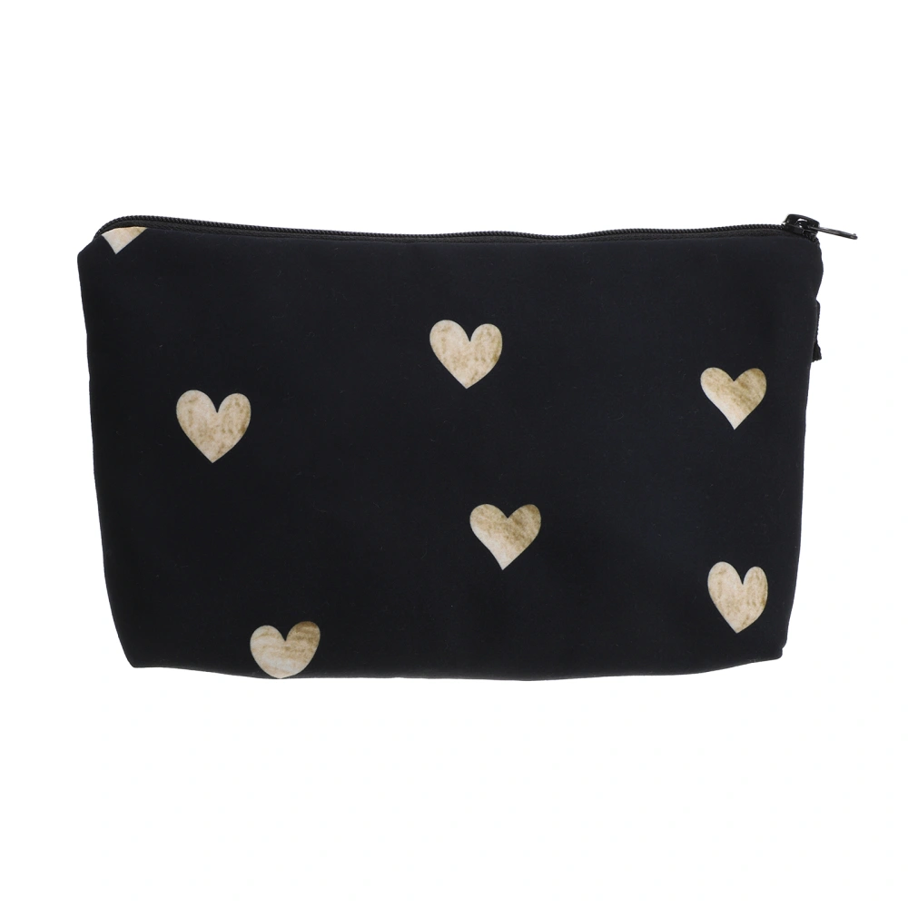 Women Portable Cosmetic Bags Printing Makeup Bag Cosmetics and Toiletries Storage Bag Organizer (Love Heart Pattern)