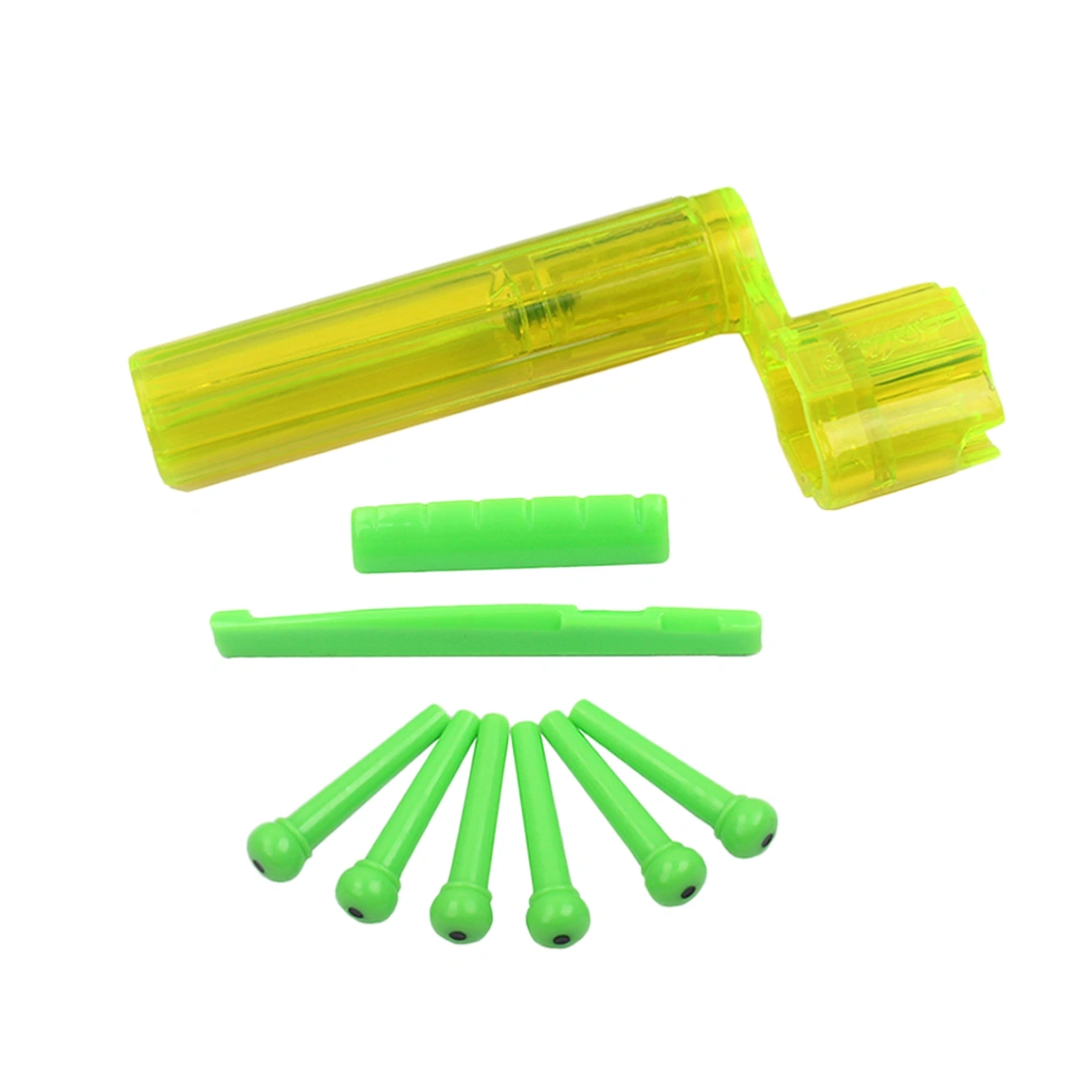 1G11 Plastic Replacement Bridge Saddle Nut Spring Winder for Guitar (Green)