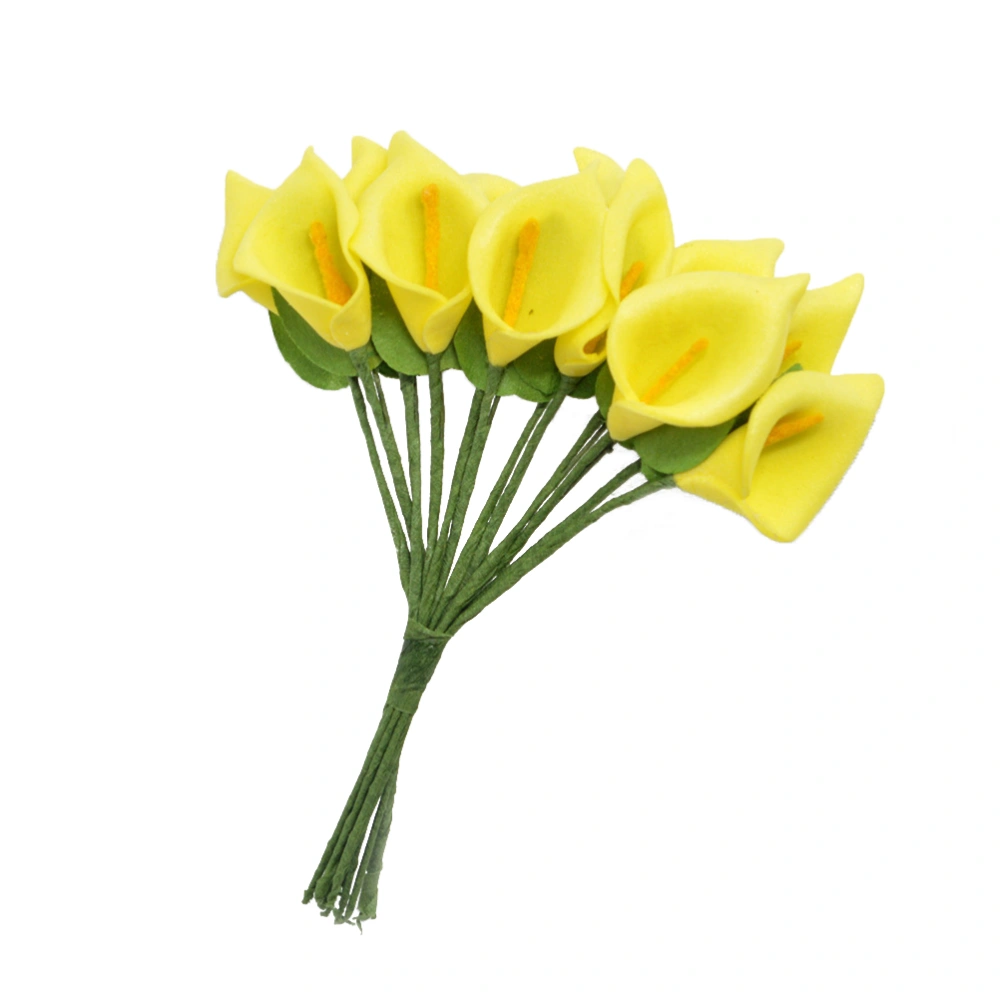 144pcs Mini PE Calla Lily Simulation Flowers Bouquet Artificial Flowers for Candy Box Gift Box Accessories