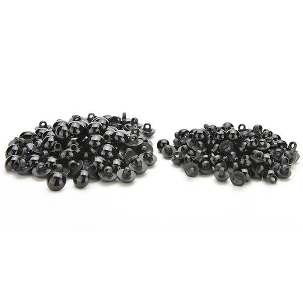 100pcs Black Craft Bear Doll Eyes Round Buttons Mushroom Beads Sewing - 10mm