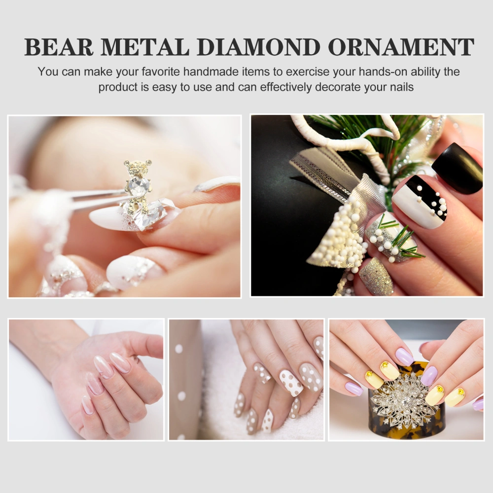 20Pcs Bear Nail Art Decors Nail Art Accessories Three-dimensional Bear Nail Charms