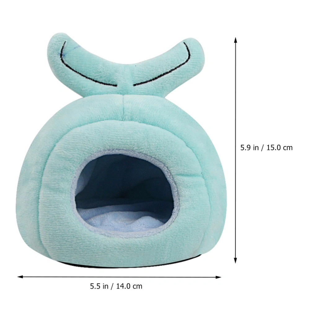 Cartoon Whale Shape Hamster Plush Warm House Bed For Chinchillas Mice Rabbit