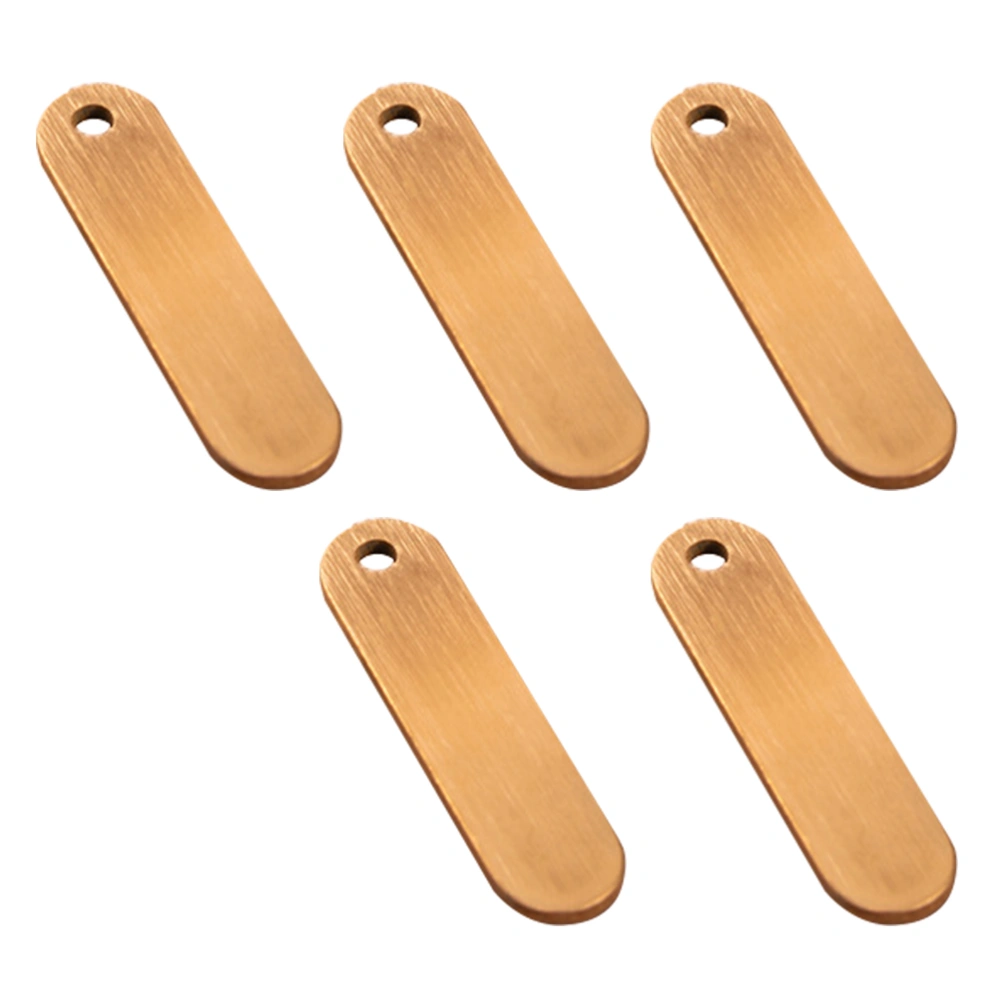 5Pcs Copper Key Chain Pendants Car Parking Key Chain Plates (As Shown)