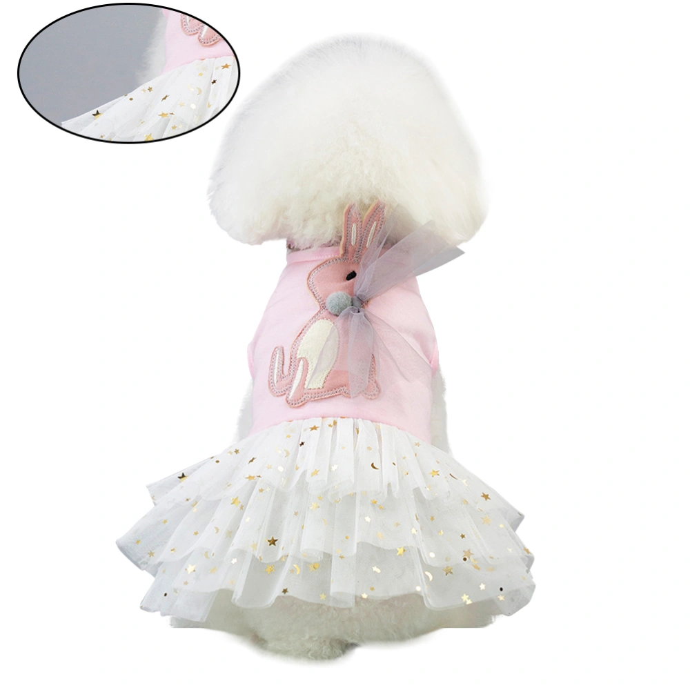 Lovely Pet Dress Rabbit Tutu Skirt Lace One-piece Pet Clothes for Dog Puppy (Pink, Size S)