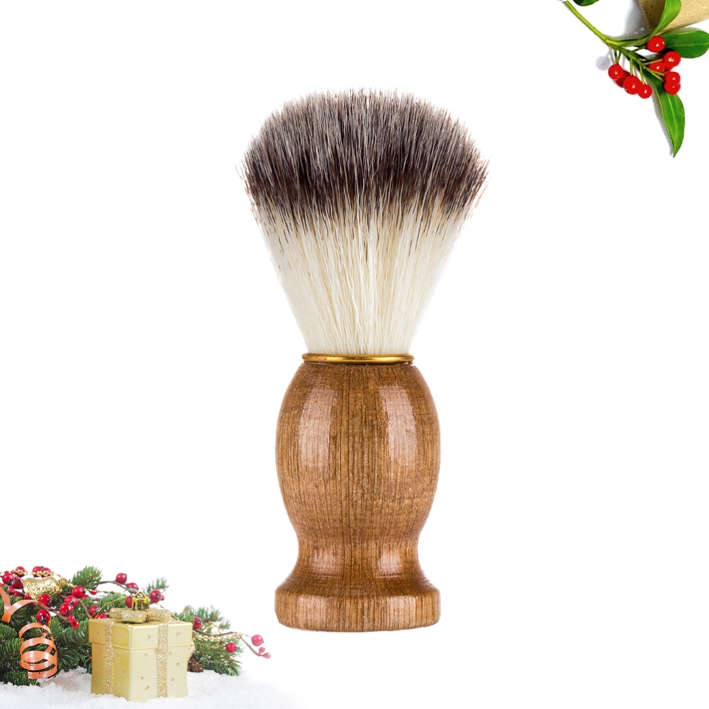 Shaving Brush Natural Wooden Handle Nylon Hair Professional Salon Tool Mustache Beards Brush Shave Brush Facial Care Hair Wet for Men