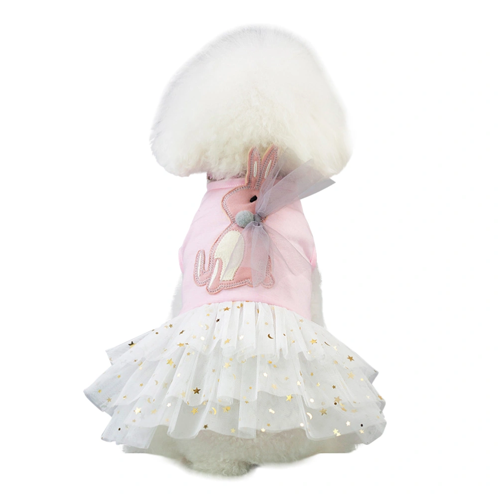 Lovely Pet Dress Rabbit Tutu Skirt Lace One-piece Pet Clothes for Dog Puppy (Pink, Size XS)