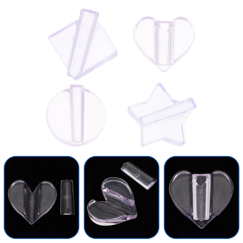 4pcs Nail Embossing Mold Press Nail Art Acrylic Bending Radian Mold Purple