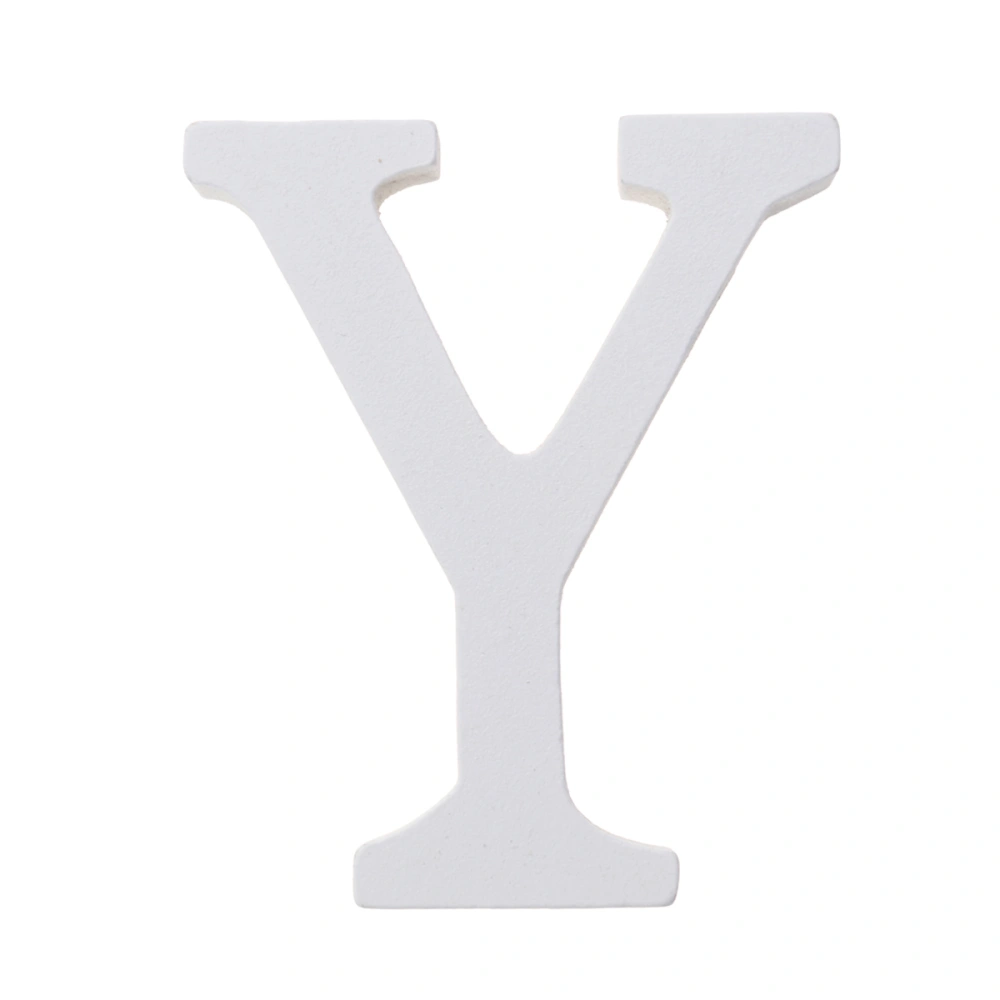 Wood Letters Y Decor Simple DIY Letter for Wedding Party Birthday Home Store (White, 8cm)