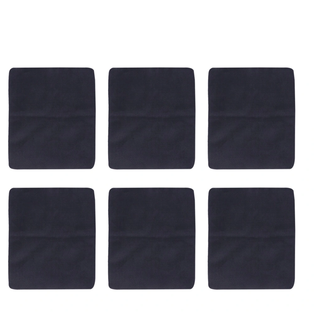 6pcs Superfine Microfiber Cleaning Cloths for Eyeglasses Jewelry Crafts Camera Lens Phones Screen(Black)