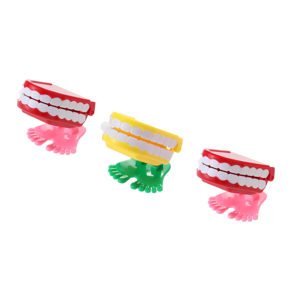 3 Pcs Colorful Plastic Wind-up Walking Babbling Chattering Teeth Toys Gifts Lovely Children Toys Early Education Tools (Random Color)