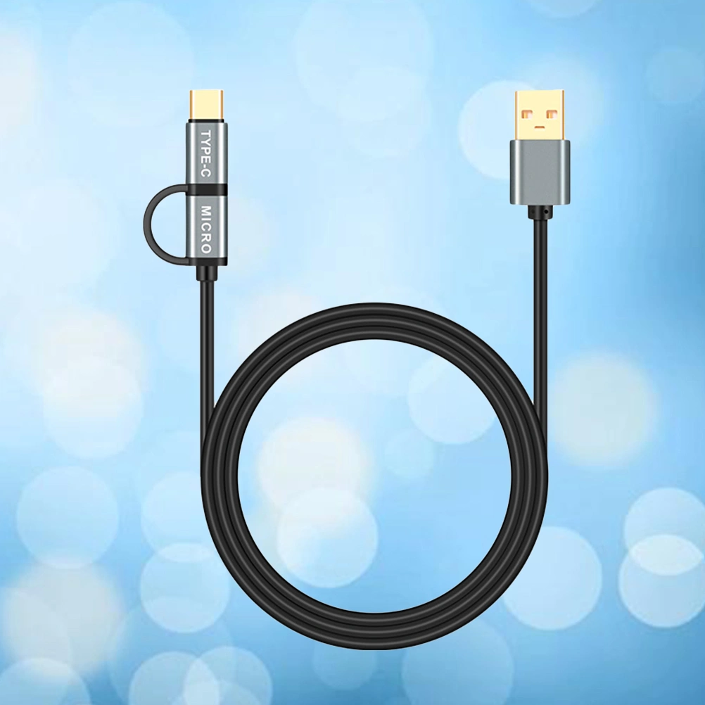 2 In 1 1m Gold-Plated Type-C Micro USB Data Cable Quick Charging Cable for Android Mobile Phones