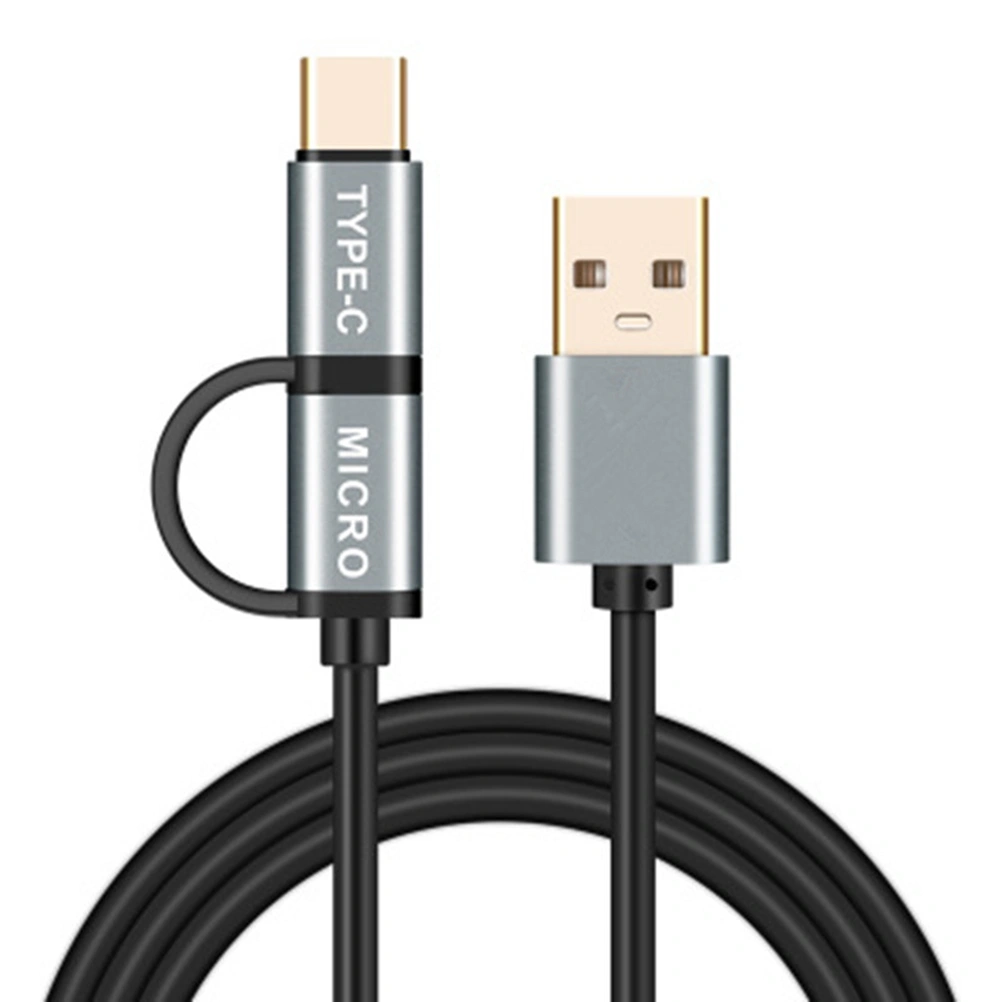 2 In 1 1m Gold-Plated Type-C Micro USB Data Cable Quick Charging Cable for Android Mobile Phones