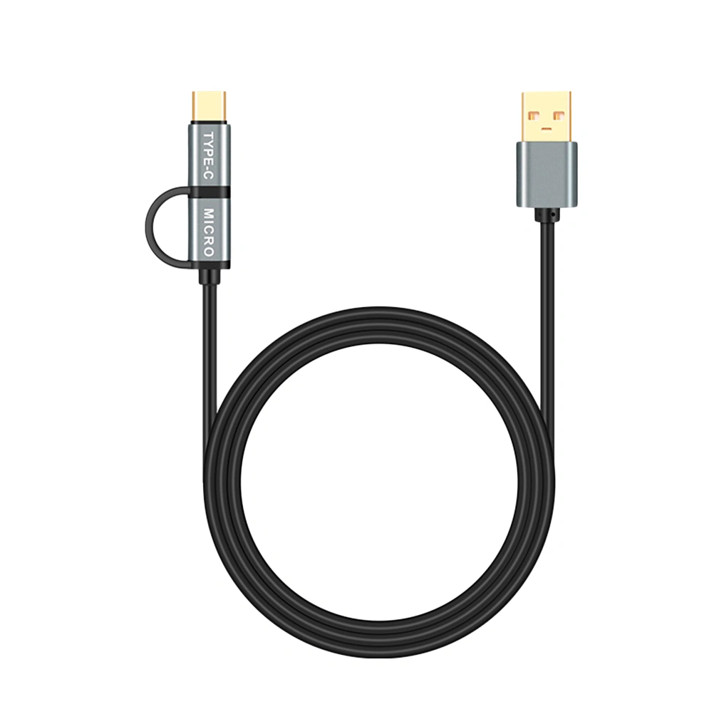 2 In 1 1m Gold-Plated Type-C Micro USB Data Cable Quick Charging Cable for Android Mobile Phones