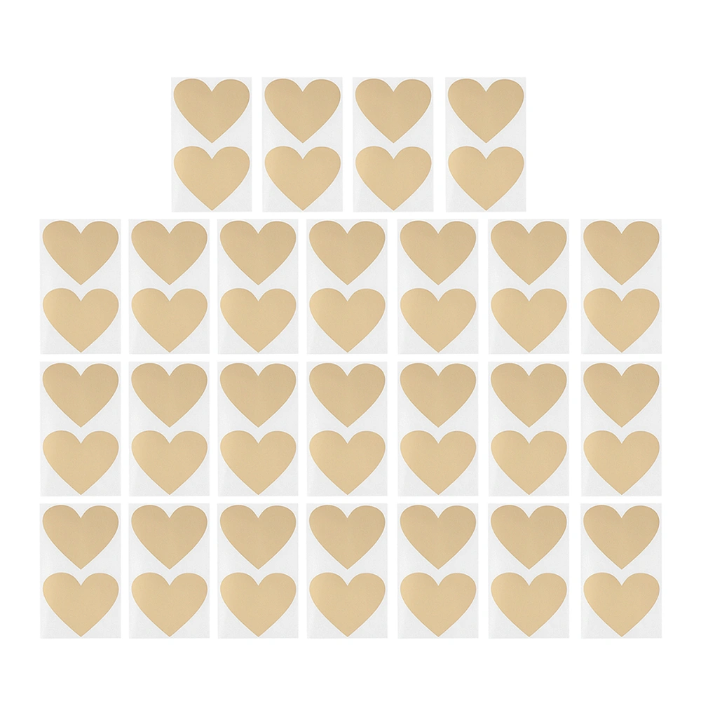 50PCS Heart-shaped Scratch Stickers Creative DIY Scratch Surprise Scratch Coating Stickers for Party Friends Golden