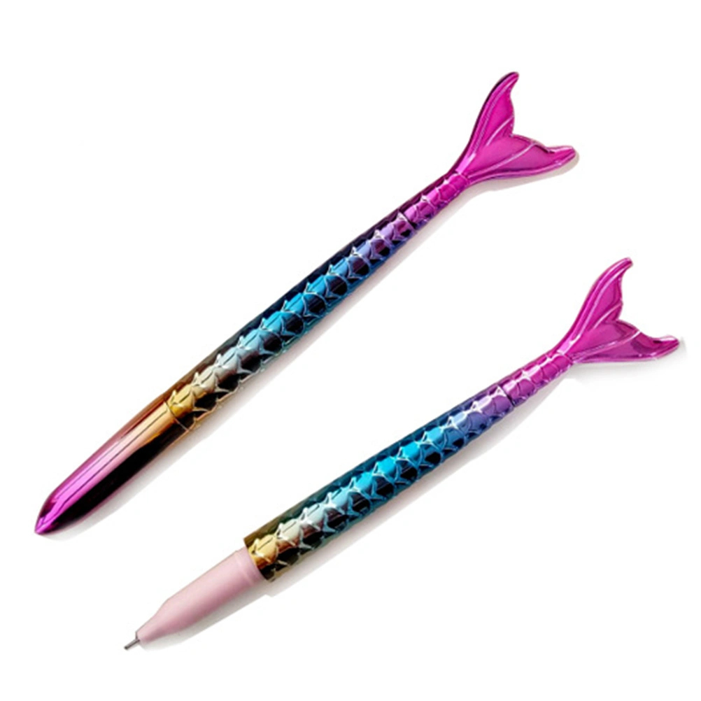 4 Pcs Cartoon Mermaid Design Black 0.5mm Gel Pens Signing Pens Student Stationery Supplies (Mixed Color)